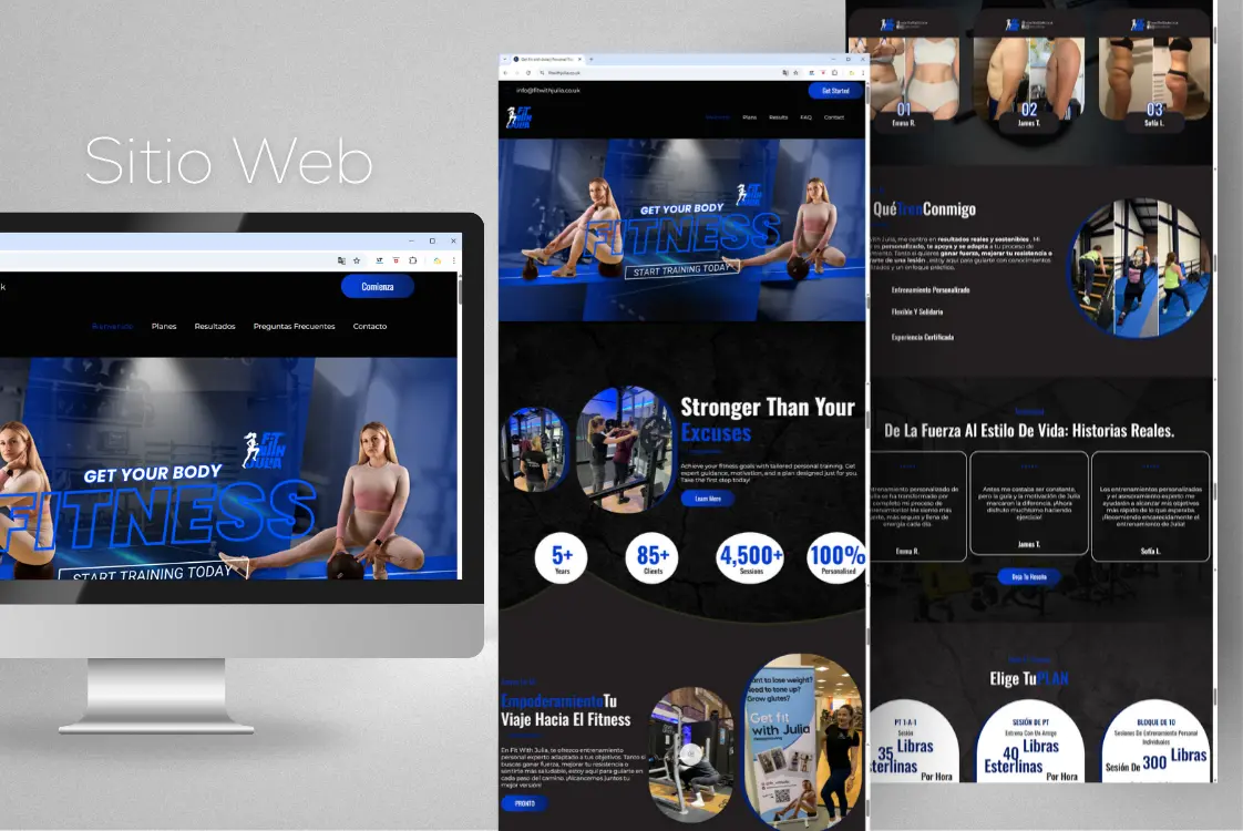 Sección Entrenamientos Fit With Julia